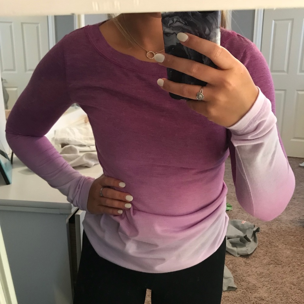 Purple gradient long sleeve top